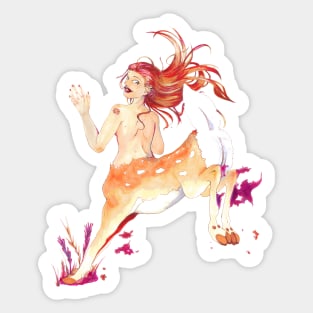 On the Move - Deer Centaur Lady - Fantasy Art Sticker